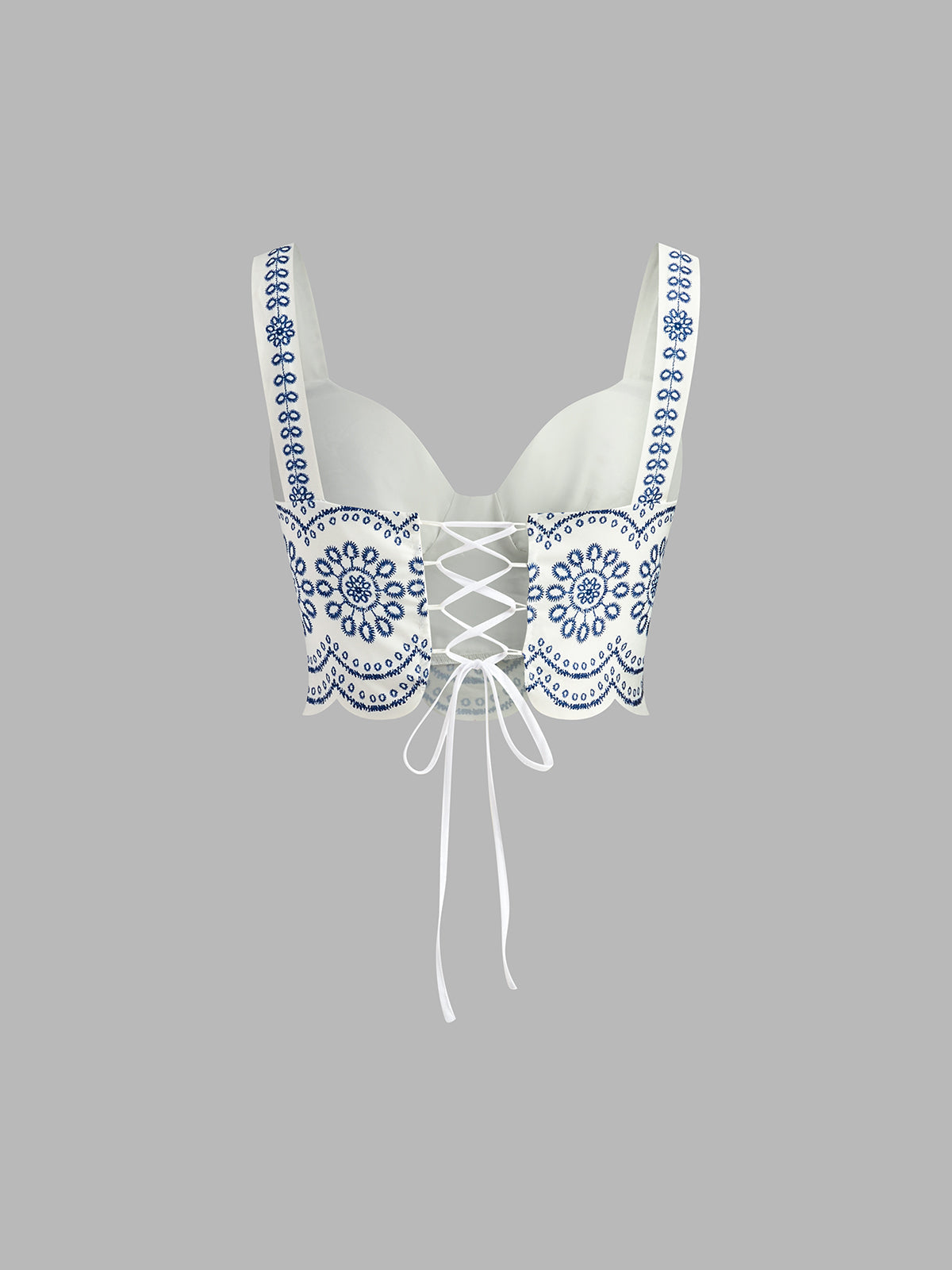 Zweiteiliges Set mit Stickerei | Bustier-Top & Maxirock | Sommerlich & Feminin