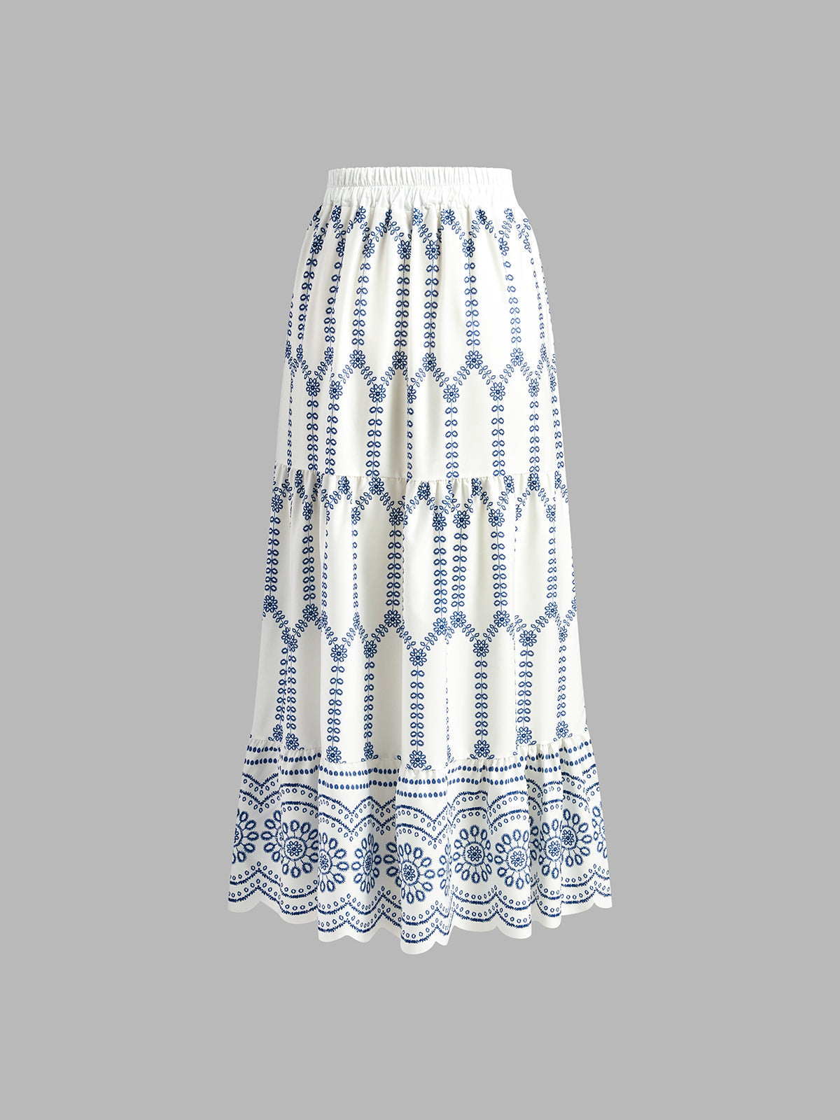 Zweiteiliges Set mit Stickerei | Bustier-Top & Maxirock | Sommerlich & Feminin
