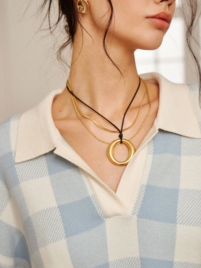 Strick-Zweiteiler | Karomuster | Lässige Eleganz