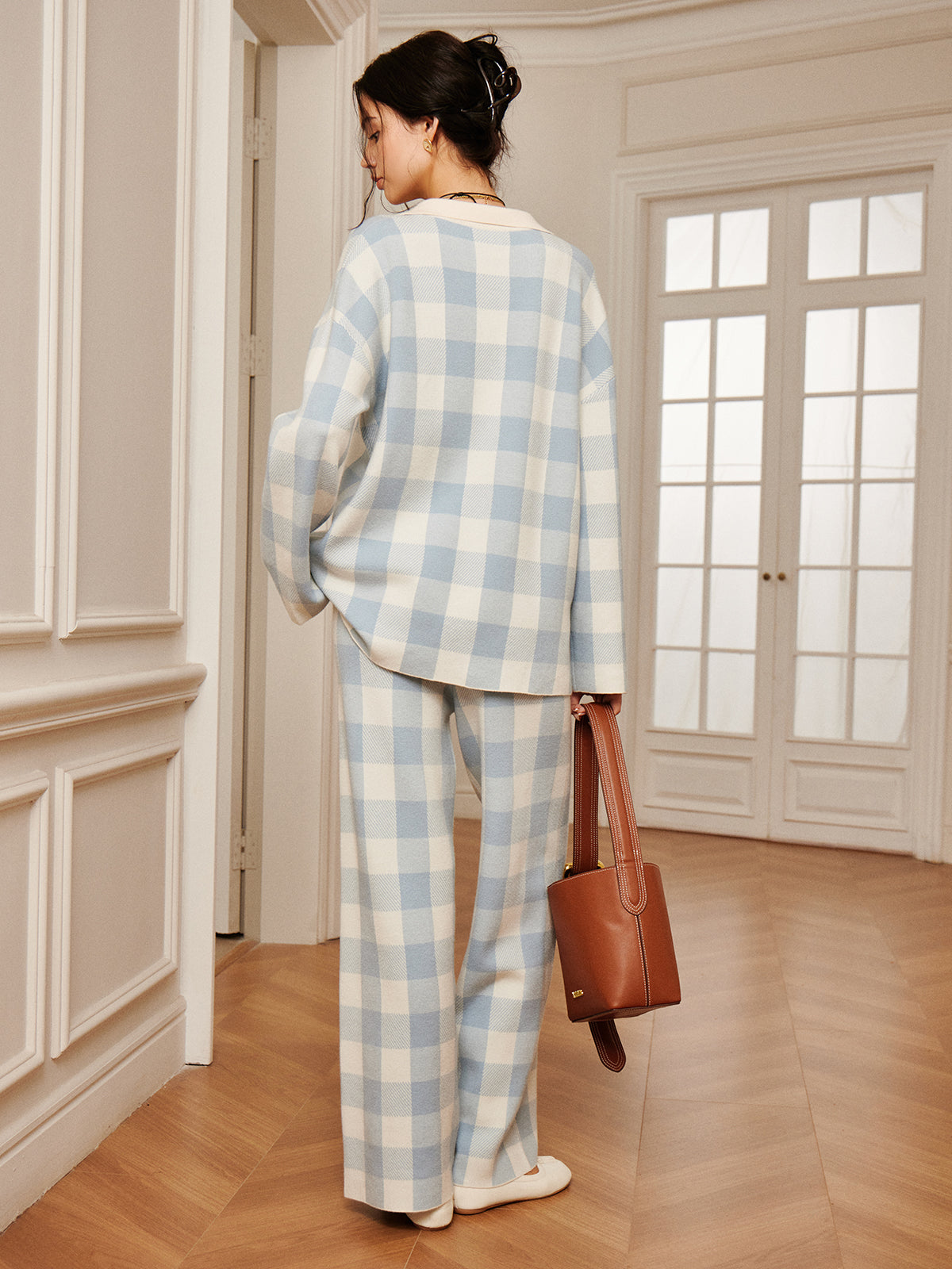 Strick-Zweiteiler | Karomuster | Lässige Eleganz