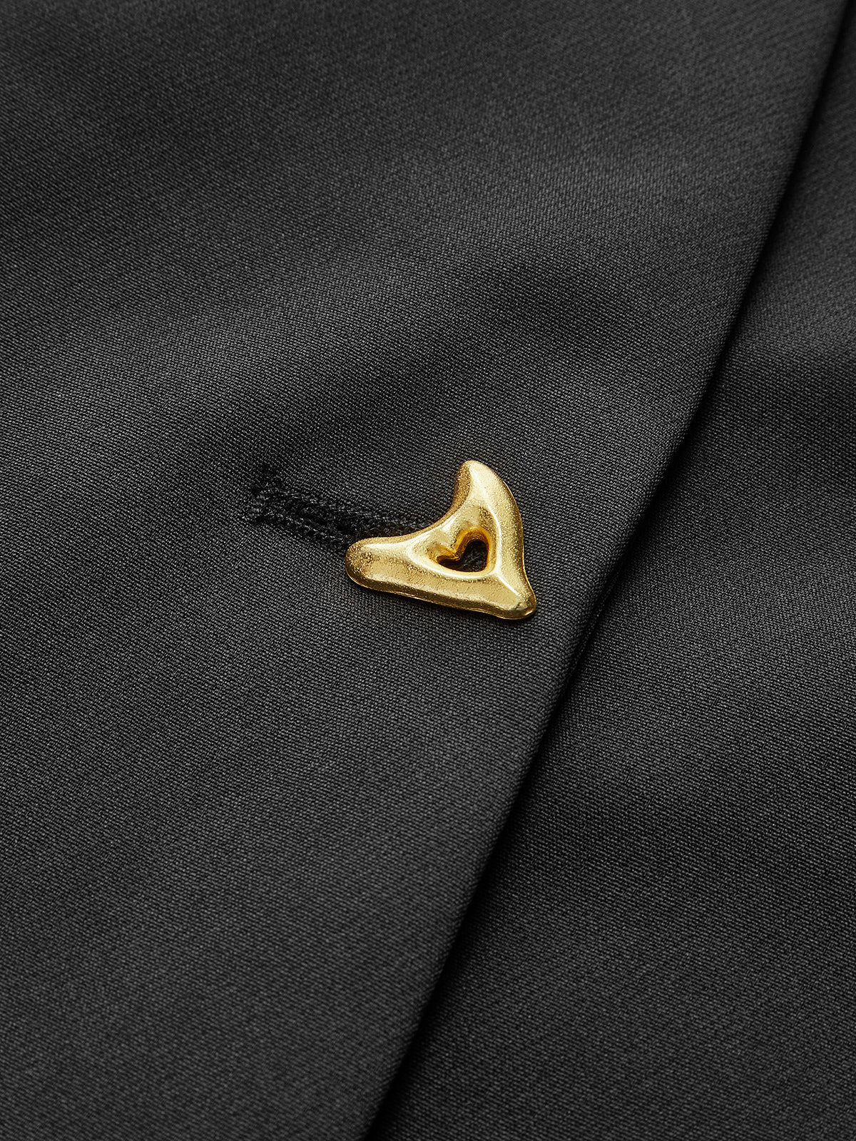 Asymmetrische Weste | Strukturierter Stoff & Gold-Detail | Modern & Elegant