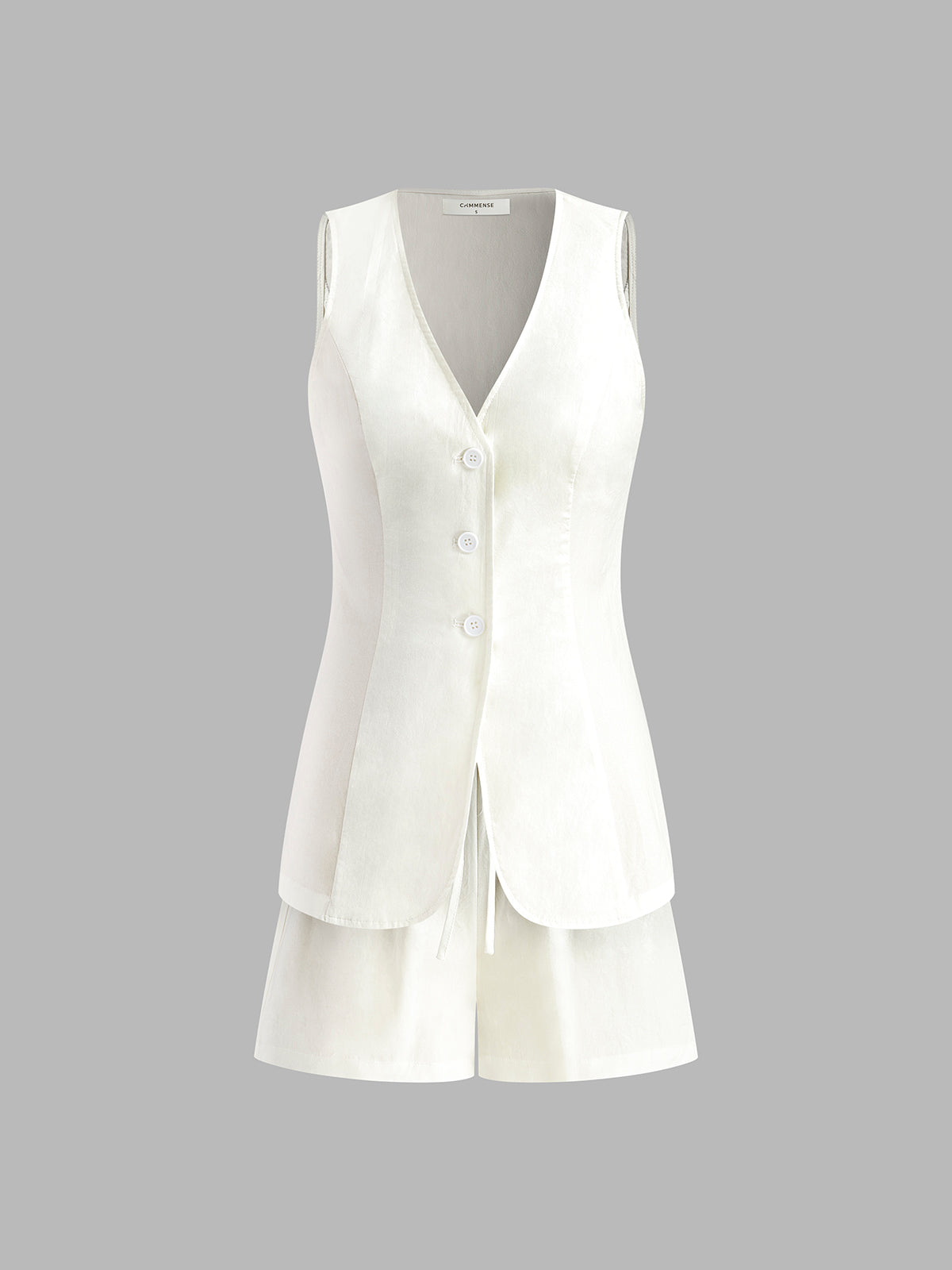 Damen Sommer Zweiteiler – Kordelzug-Top & Shorts mit Schlitz