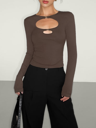 Cut-Out Langarm-Top | Figurbetont & Stylisch | Edgy Design