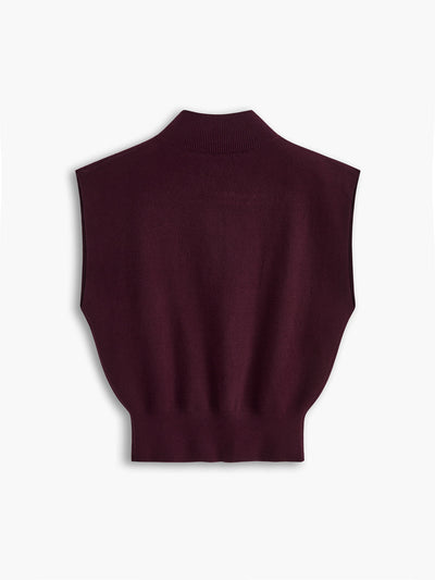 Ärmelloses Stricktop | Hoher Kragen & Fließende Passform | Minimalistisch & Elegant