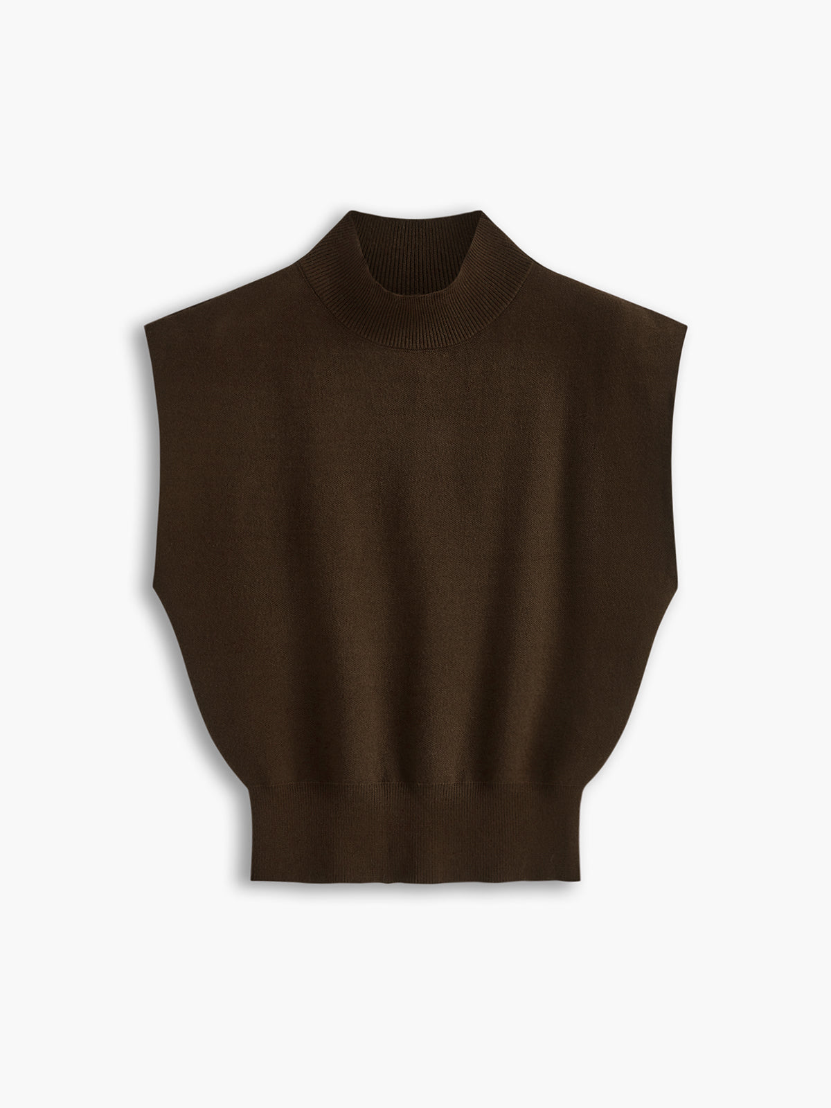 Ärmelloses Stricktop | Hoher Kragen & Fließende Passform | Minimalistisch & Elegant