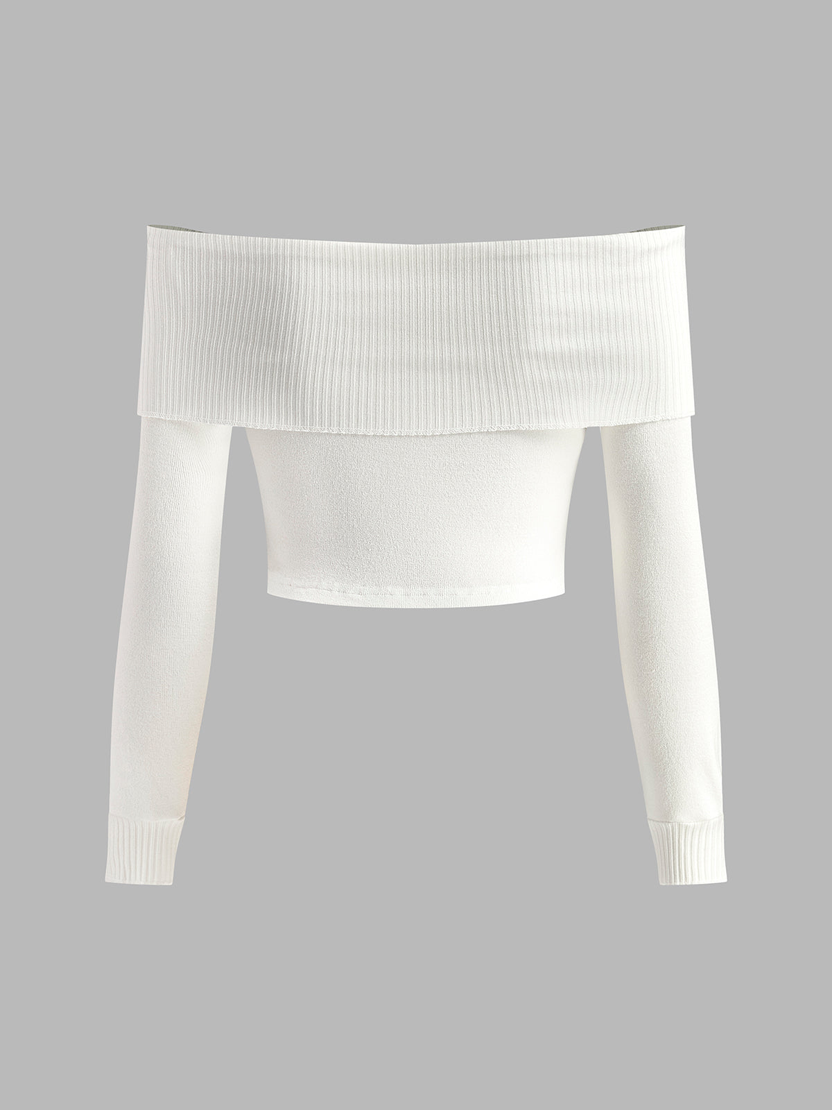 Schulterfreies Stricktop | Breiter Kragen | Feminine Eleganz