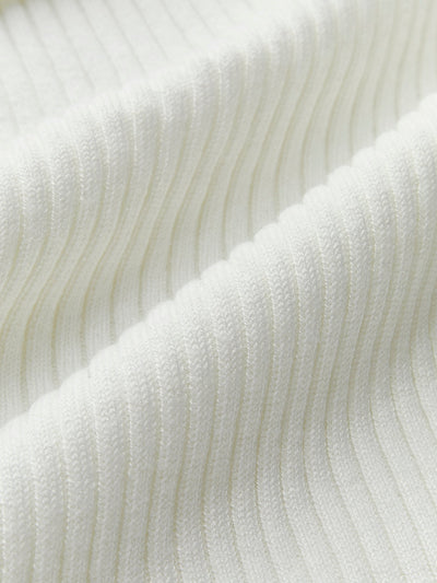 Gerippter Langarm-Pullover | Transparente Schulterpartie & Figurnahe Passform | Modern & Elegant