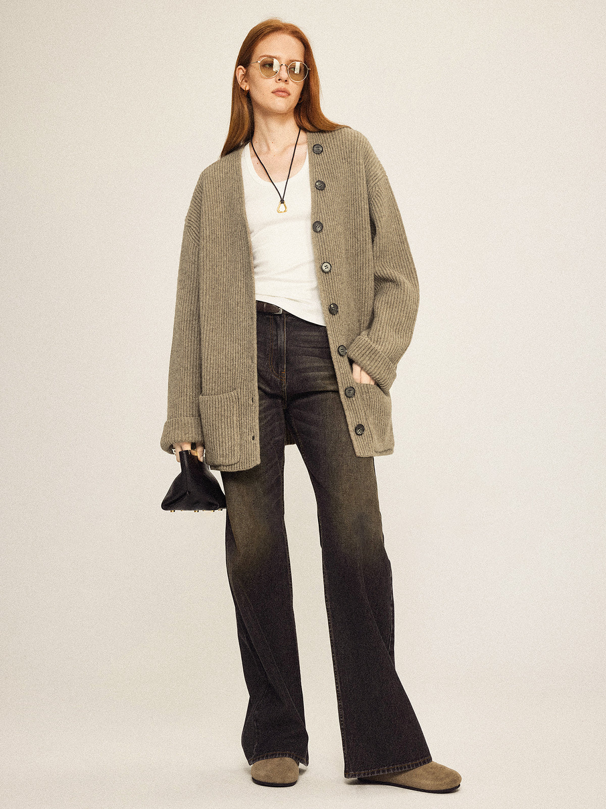 Überdimensioniert-Strickcardigan | Grober Rippstrick | Lässige Eleganz