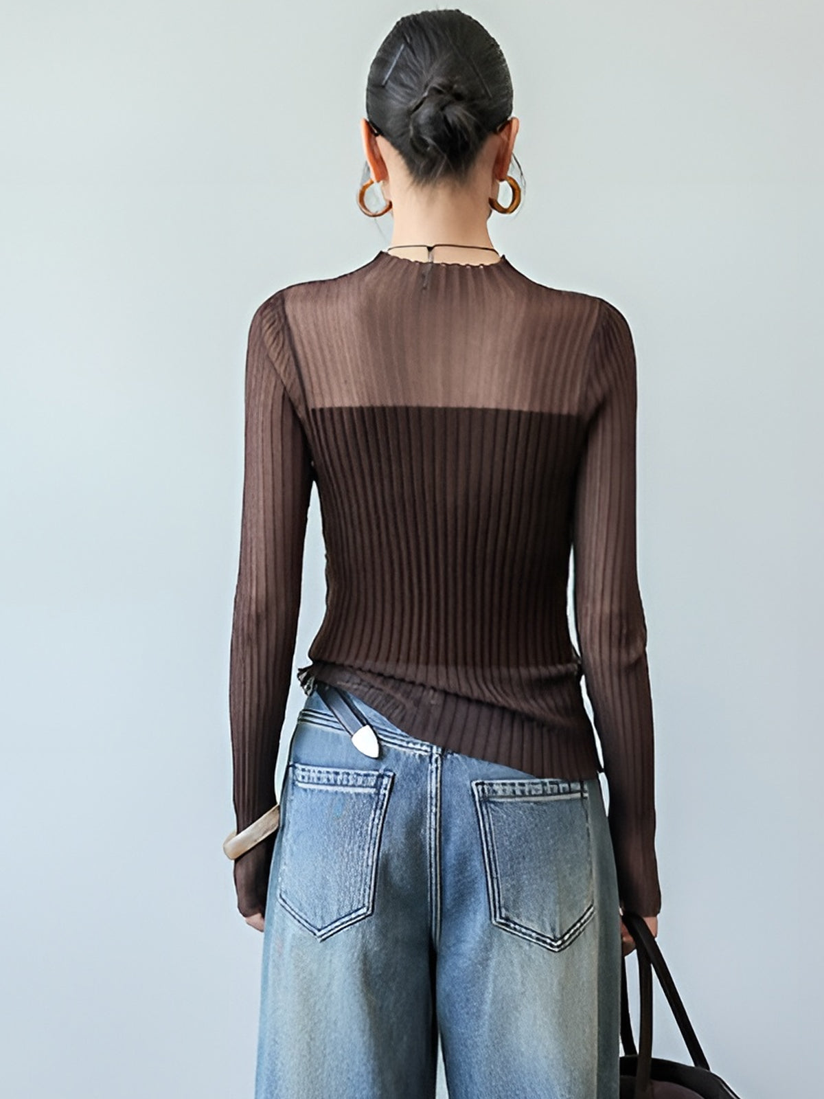 Geripptes Mesh-Top | Halbtransparent | Moderner und eleganter