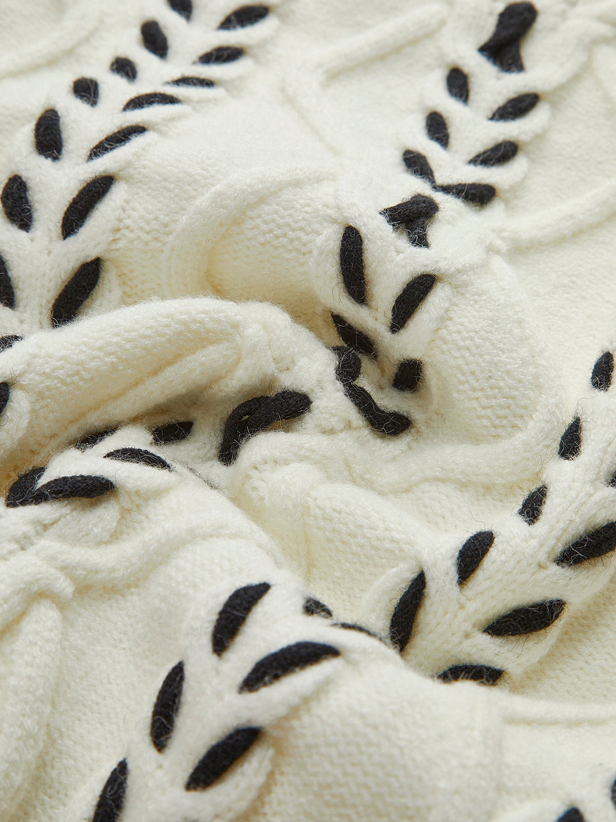 Eleganter Strickpullover | Kontrastmuster & Ballonärmel | Stilvolle Wärme