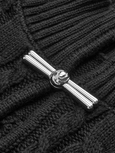 Kabelstrick-Pullover | Keyhole-Detail & Metallverschluss | Modern & Elegant