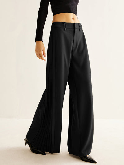 Elegante Wide-Leg-Hose | Falten-Detail & Hoher Bund | Modern & Raffiniert