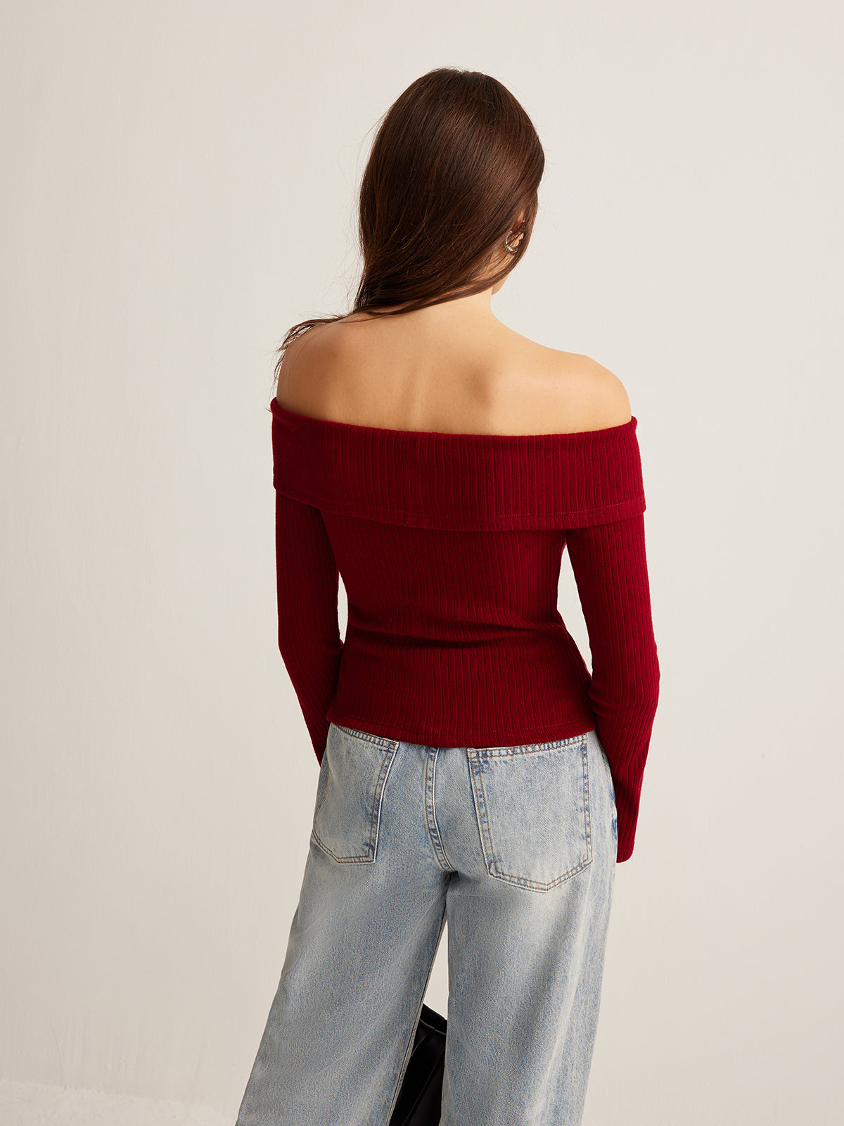 Rippenstrick-Off-Shoulder-Top | Feminine Eleganz | Schmeichelnde Passform