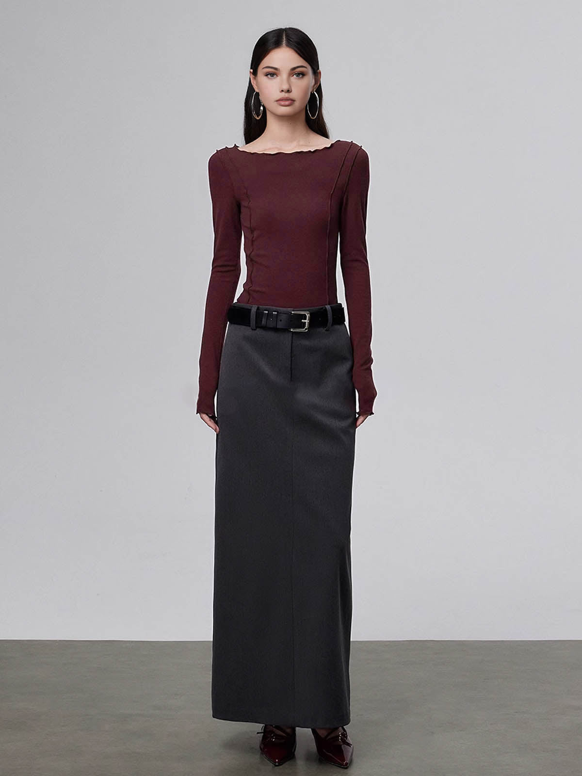 Langarm-Shirt mit Wellenkante | Weiche Baumwolle | Modern & Elegant