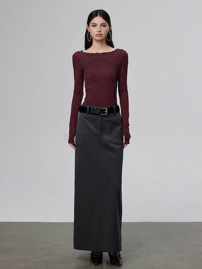 Langarm-Shirt mit Wellenkante | Weiche Baumwolle | Modern & Elegant