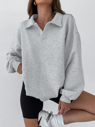 Lässiger Sweatshirt-Pullover | Oversize-Schnitt & Polokragen | Sportlich & Modern