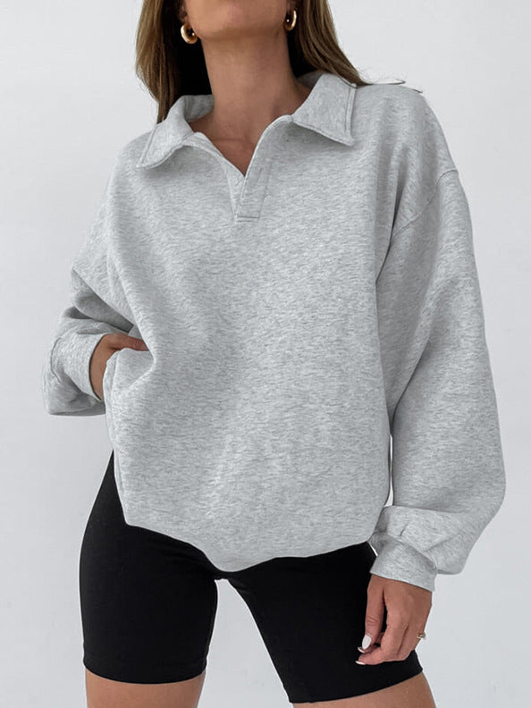 Lässiger Sweatshirt-Pullover | Oversize-Schnitt & Polokragen | Sportlich & Modern