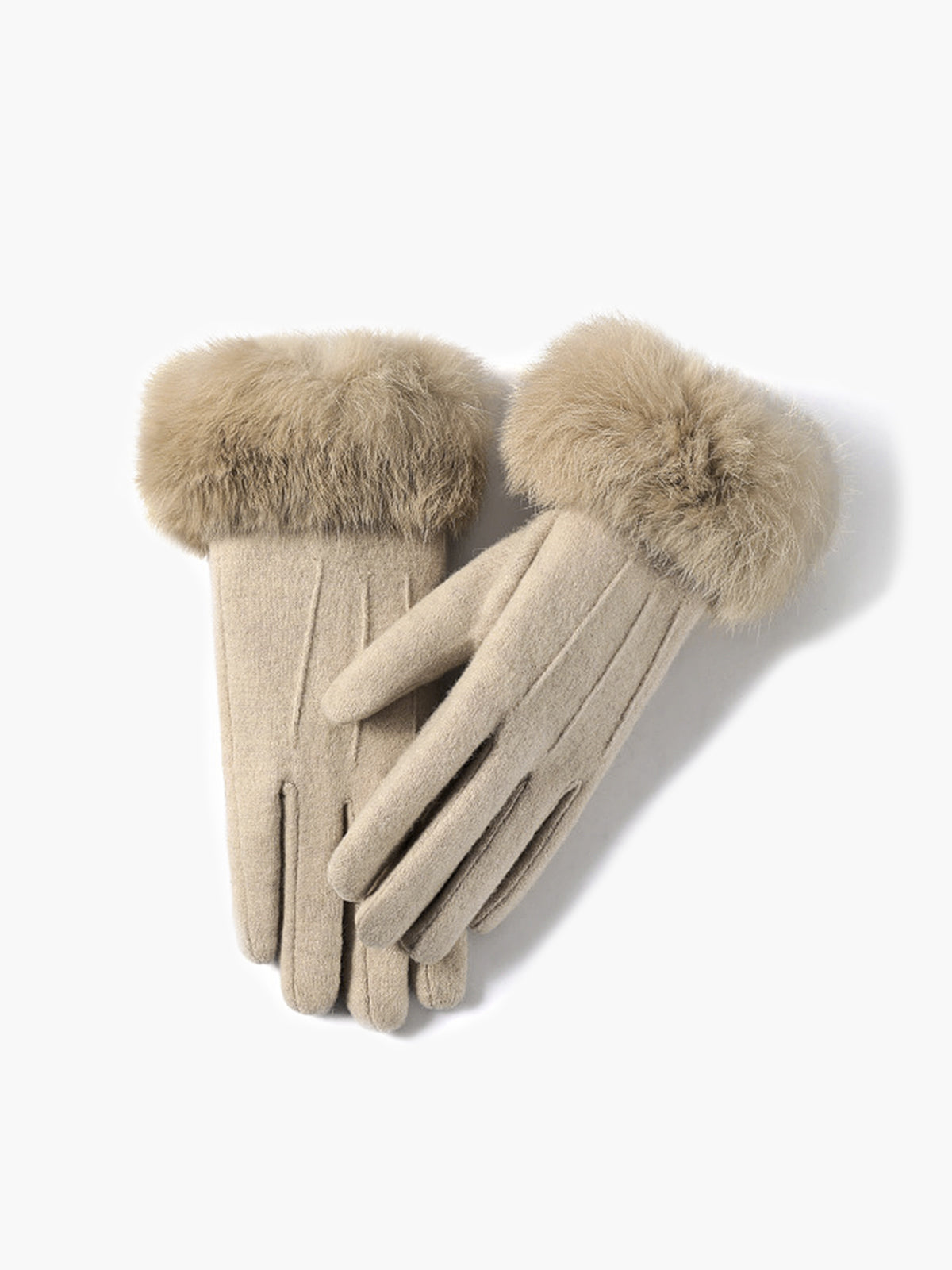 Elegante Winterhandschuhe | Weiches Material | Edler Fellbesatz