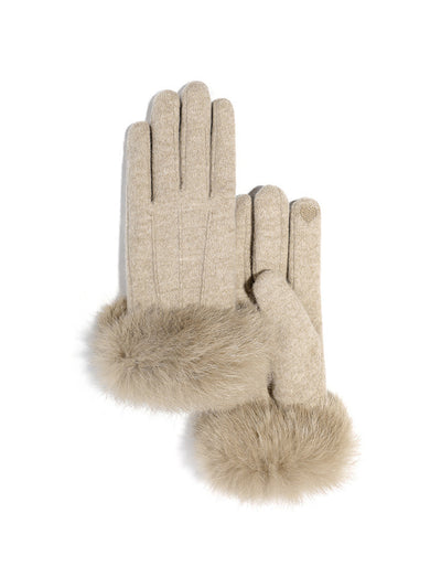 Elegante Winterhandschuhe | Weiches Material | Edler Fellbesatz