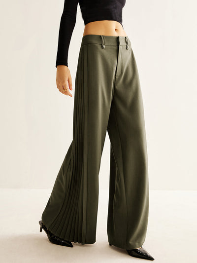 Elegante Wide-Leg-Hose | Falten-Detail & Hoher Bund | Modern & Raffiniert