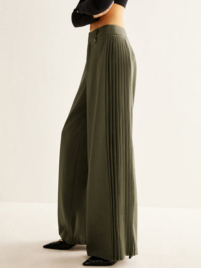 Elegante Wide-Leg-Hose | Falten-Detail & Hoher Bund | Modern & Raffiniert