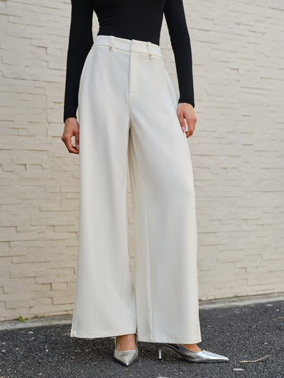 Elegante Wide-Leg-Hose | Falten-Detail & Hoher Bund | Modern & Raffiniert