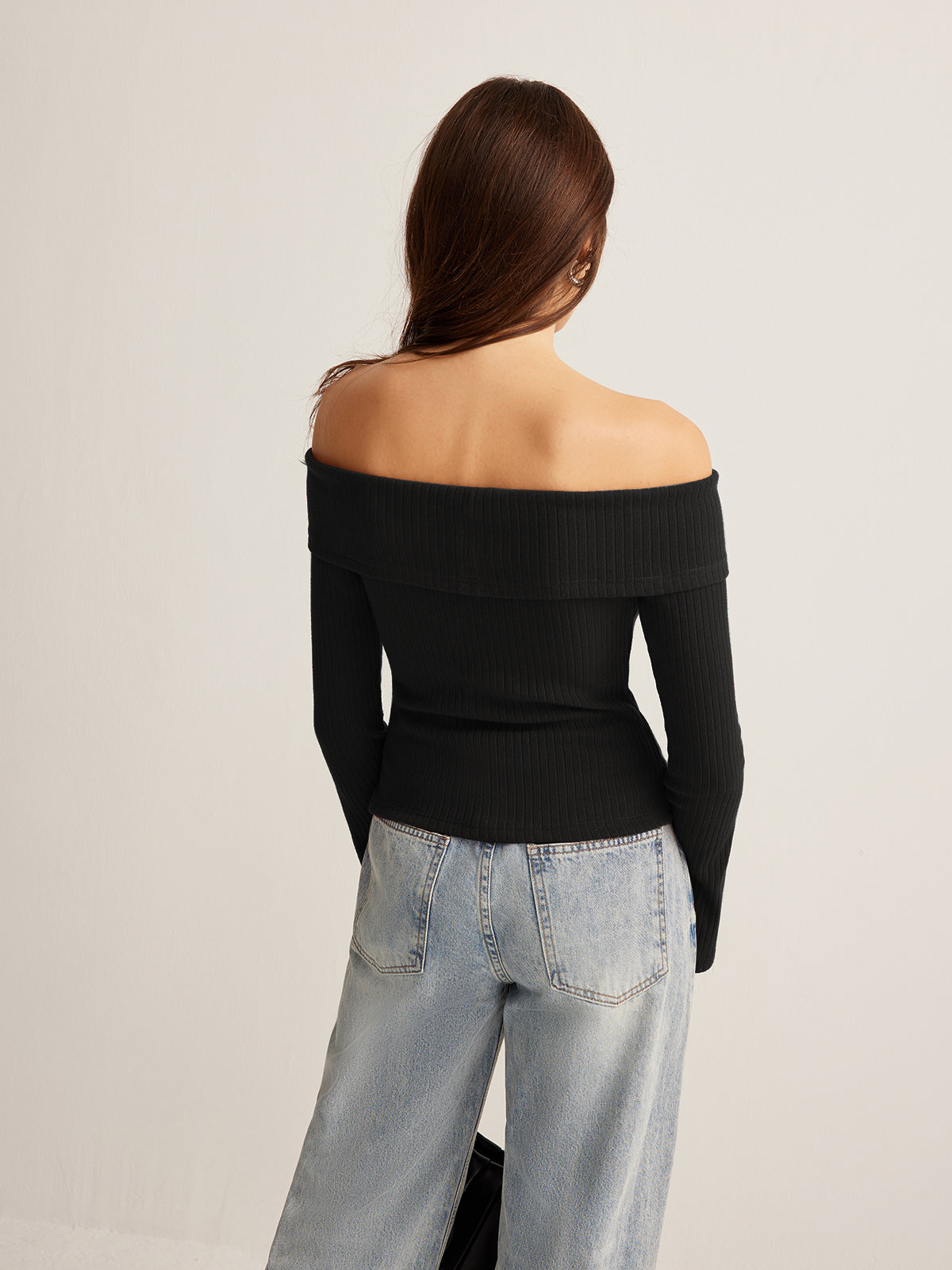 Rippenstrick-Off-Shoulder-Top | Feminine Eleganz | Schmeichelnde Passform