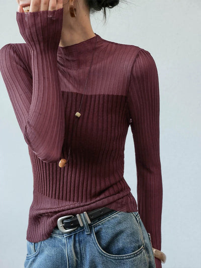 Geripptes Mesh-Top | Halbtransparent | Moderner und eleganter