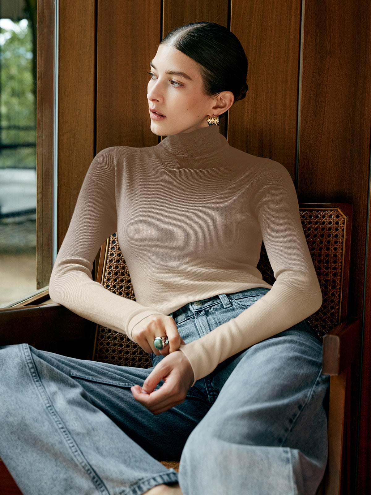 Ombre-Rollkragenpullover | Farbverlauf & Figurbetonte Passform | Modern & Elegant