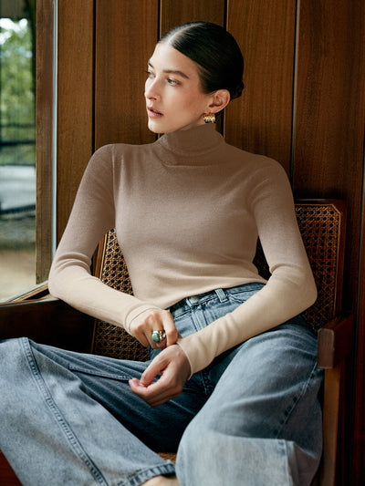 Ombre-Rollkragenpullover | Farbverlauf & Figurbetonte Passform | Modern & Elegant