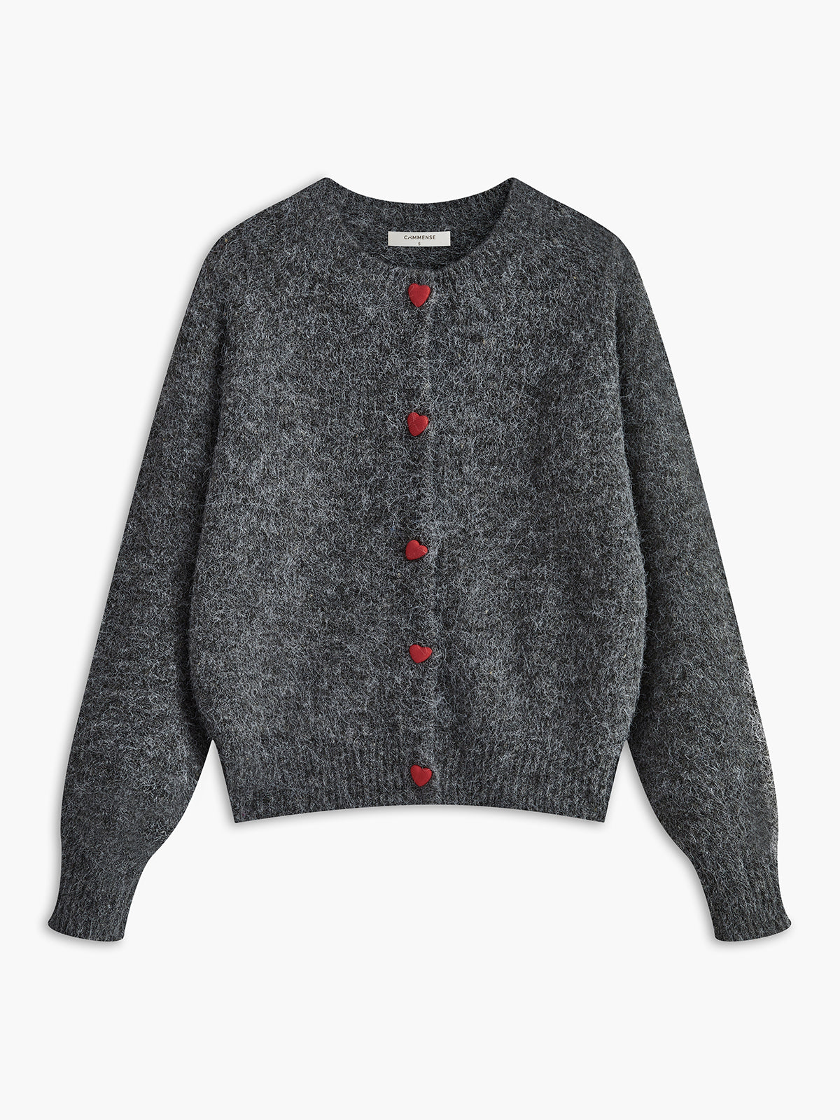 Strick-Cardigan mit Herzknöpfen | Weiche Wollmischung | Verspielte Eleganz