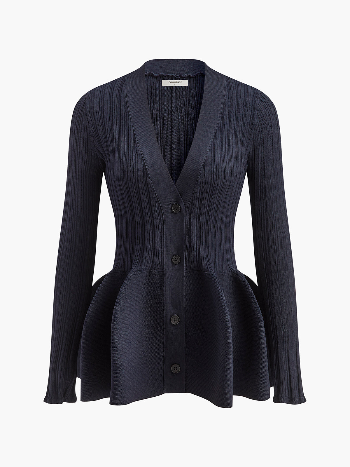 Gerippter Peplum-Cardigan | Taillierter Schnitt | Elegante Knopfleiste