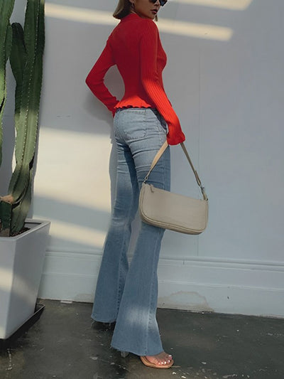 Gerippter Strick-Cardigan | V-Ausschnitt | Feminine Passform