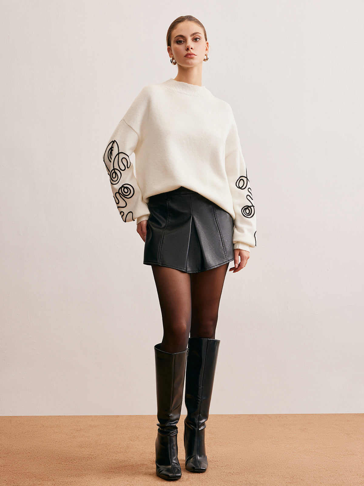 Statement-Strickpullover | Grafisches Ärmel-Design & Oversize-Schnitt | Modern & Trendy