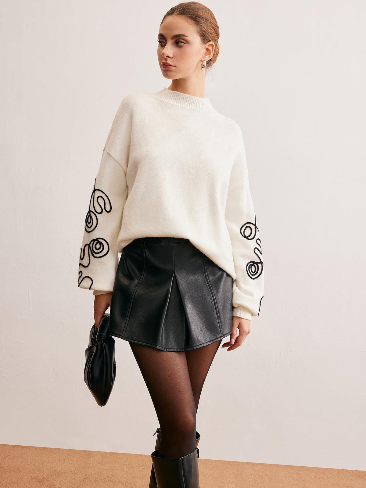 Statement-Strickpullover | Grafisches Ärmel-Design & Oversize-Schnitt | Modern & Trendy