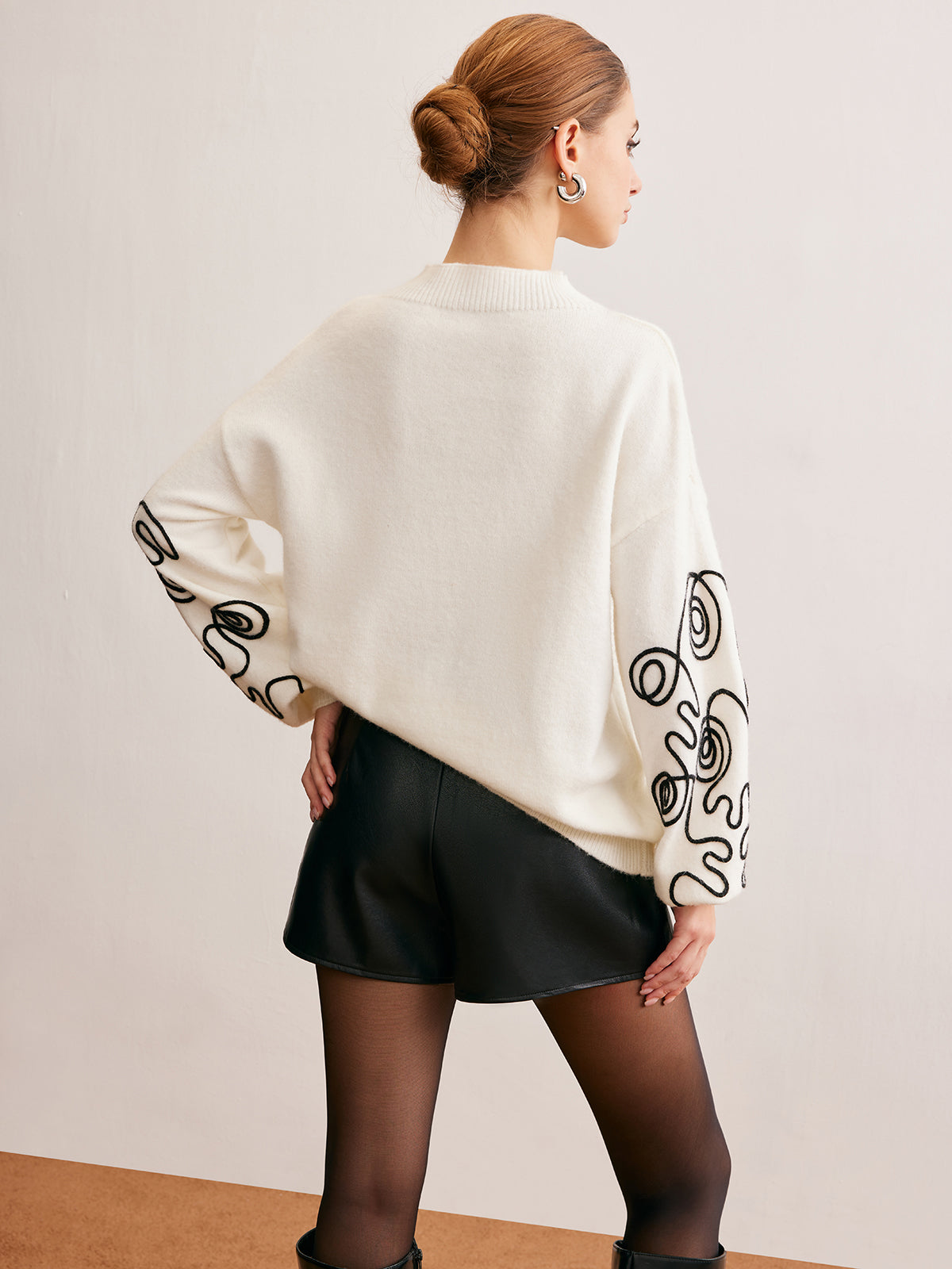 Statement-Strickpullover | Grafisches Ärmel-Design & Oversize-Schnitt | Modern & Trendy