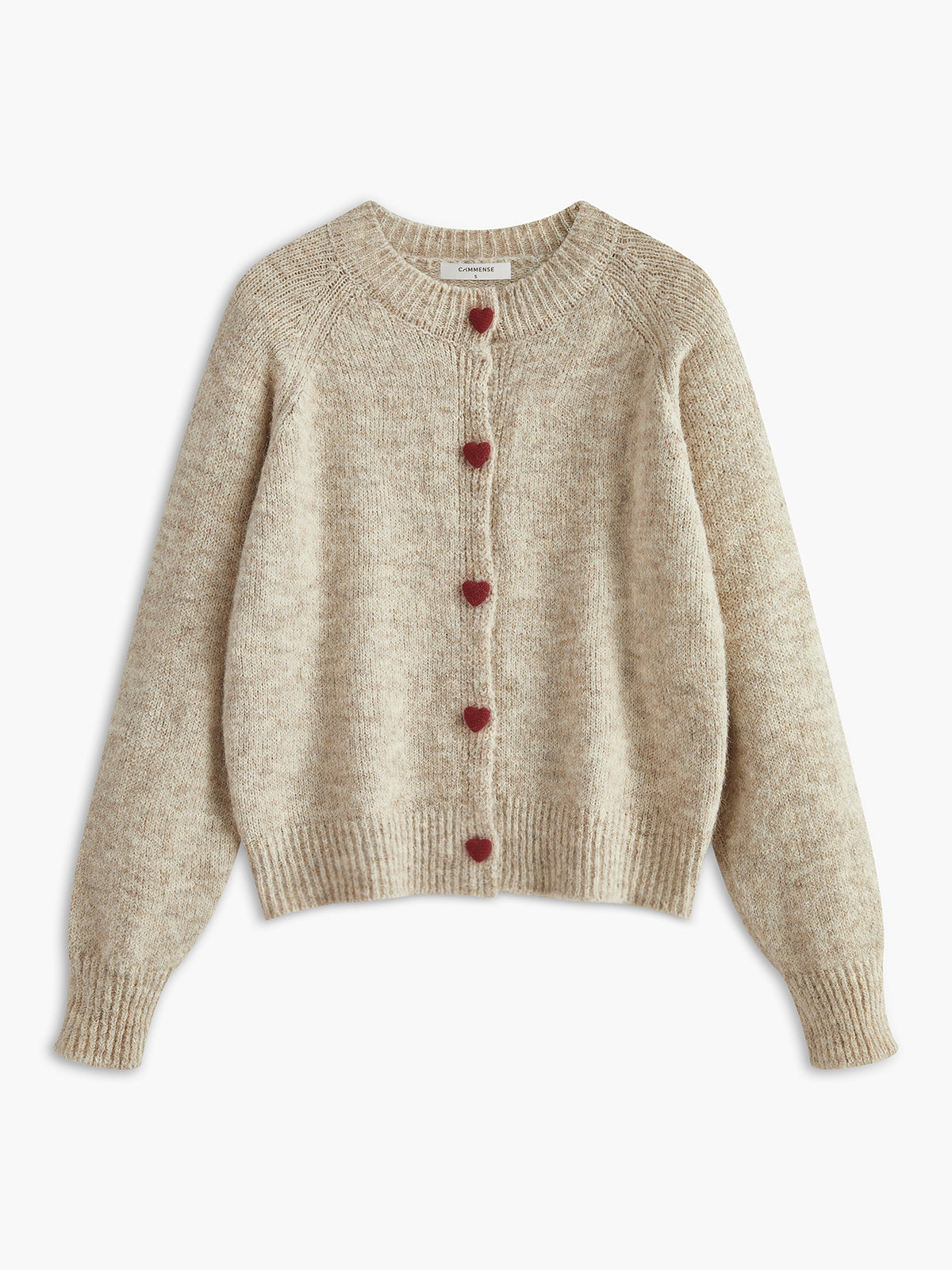Strick-Cardigan mit Herzknöpfen | Weiche Wollmischung | Verspielte Eleganz