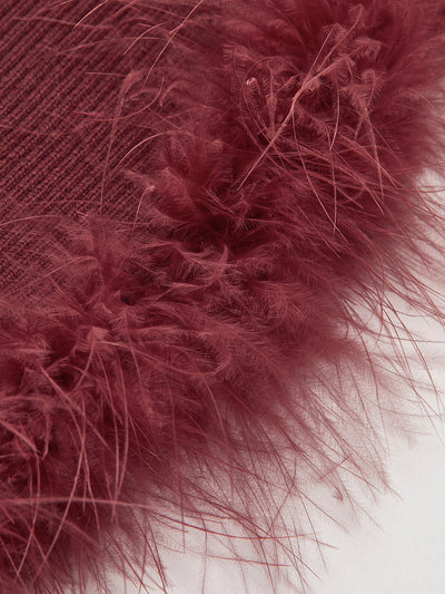 Strick-Cardigan mit Kunstfellbesatz | Tiefer V-Ausschnitt & Figurbetonter Schnitt | Elegant & Trendy