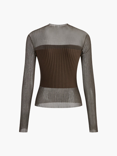 Geripptes Mesh-Top | Halbtransparent | Moderner und eleganter