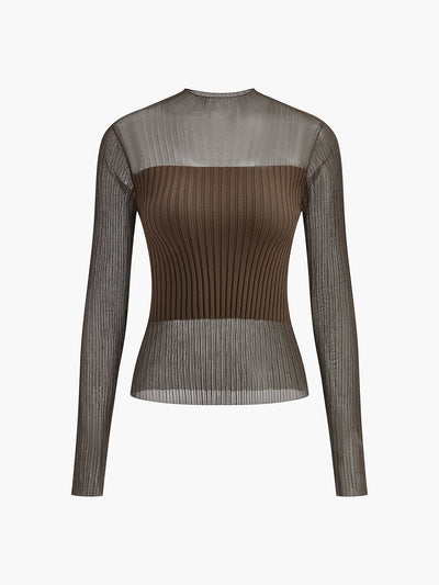 Geripptes Mesh-Top | Halbtransparent | Moderner und eleganter