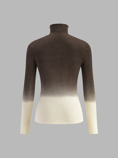 Ombre-Rollkragenpullover | Farbverlauf & Figurbetonte Passform | Modern & Elegant