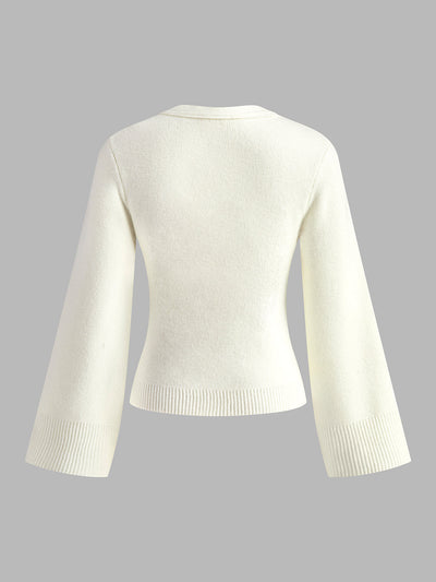 Taillierter Strick-Cardigan | V-Ausschnitt | Elegante Knopfleiste
