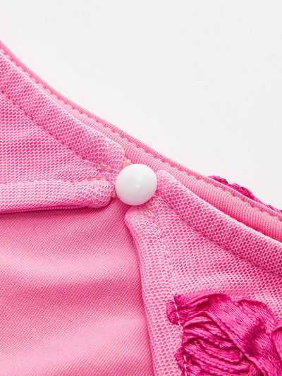 Elegantes Minikleid | Florale Stickerei & Trompetenärmel | Feminin & Glamourös