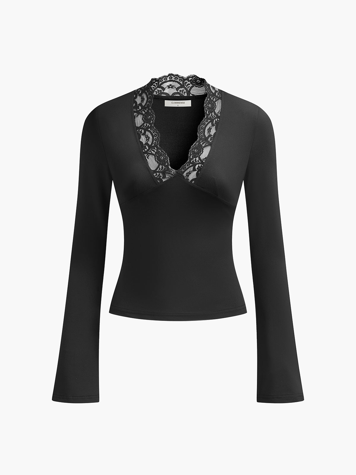 Langarm-Shirt mit Spitzen-Detail | Weiche Viskose | Feminin & Verführerisch