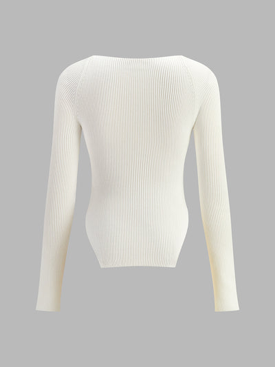 Schulterfreier Strickpullover | Figurnaher Schnitt | Elegante Raffinesse
