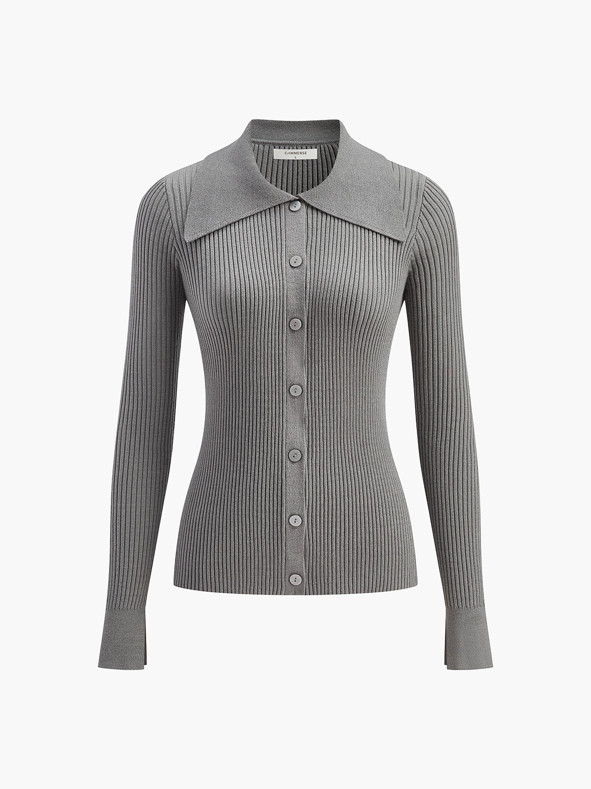 Gerippte Strickbluse | Klassischer Kragen | Figurbetonte Eleganz