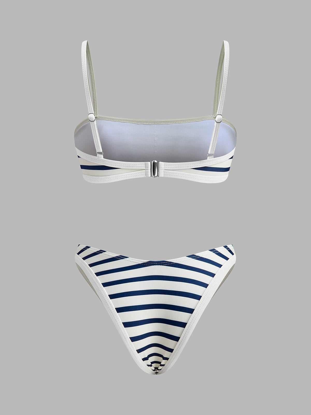 Nautischer Streifen High-Cut Bikini – Figurbetonter Damen-Badeanzug