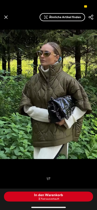 Heidi-Mode | Stepp Poncho mit Reißverschluss in Olivegrün