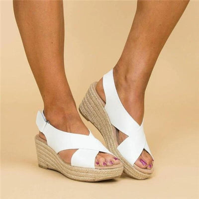 Vegan‑Leder Espadrille Sandalen mit Unterstützend Komfort
