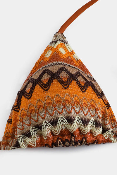 Lainie | Triangel-Bikini-Set mit Ethno-Muster und verstellbaren Bindebändern